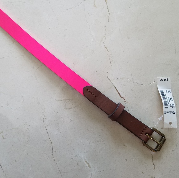 NWT Madewell Patent Leather Pink Belt Orig $39.50 - Picture 2 of 7